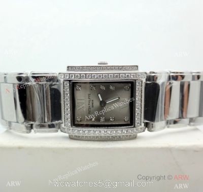 2019 Copy Patek Philippe Twenty 4 Stainless Steel Silver Dial Watches 26mm Women 1