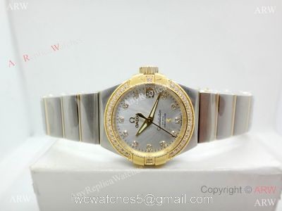 Swiss Copy Omega Constellation Women watch 2-Tone Silver Dial 1