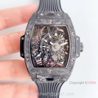 Swiss Grade Replica Hublot Spirit of Big Bang Tourbillon Carbon 42mm Watch All Black 1
