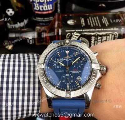 Best Replica Breitling COLT Chronograph Watch Blue Dial Blue Rubber Band 1
