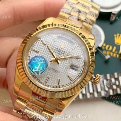 BP Factory Watches Replica Rolex DayDate II White Dial All Gold President Wristwatch 1