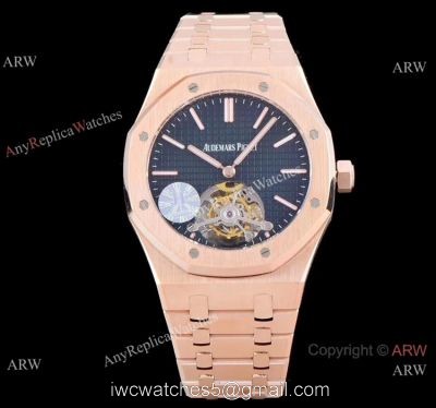 JF Replica Audemars Piguet Royal Oak 26510 Watch Rose Gold Blue Face 41mm 1