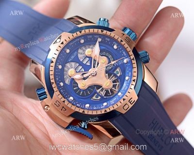 2019 Replica Hublot Big Bang Perpetual Calendar watch Rose Gold Blue Face 1