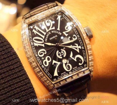 Franck Muller Cintree Curvex Special Edition Replica Watches Diamond Bezel 1