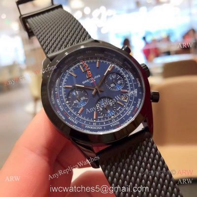 New Copy Breitling Transocean Blue Dial Watches Black Rubber Band 1