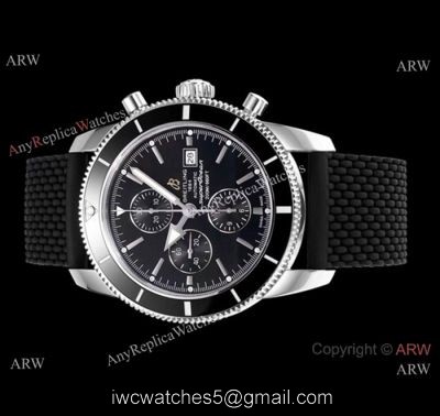 Swiss Copy Breitling Superocean Heritage Asia 7750 Watch SS Black Face 1