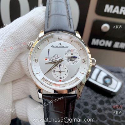 New Copy Jaeger LeCoultre Master Ultra Thin Reserve de Marche Watch SS Silver Face 1