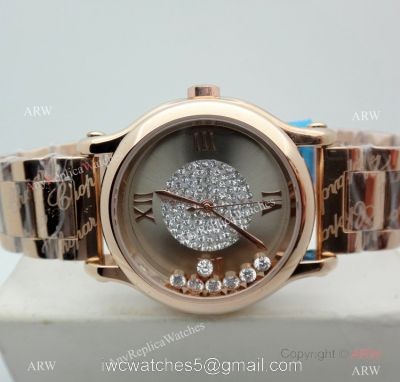 High Quality Chopard Happy Sport Quartz Watch Rose Gold Gray Dial 1
