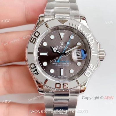 Copy Noob Rolex Watches Rolex Yacht-master ETA 2836 SS Rhodium Grey Dial 1