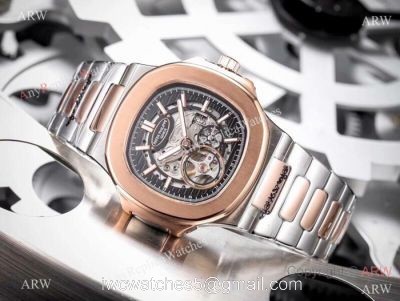 Clone Patek Philippe Skeleton Watches Two Tone Rose Gold 40mm 1