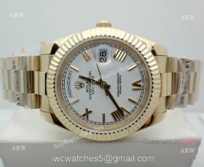 Rolex Day-Date White Dial Yellow Gold Watch 40mm Rolex Presidential Replica Watch 1