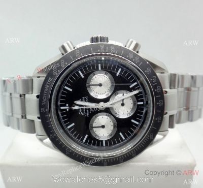 Copy Omega Speedmaster Watch Stainless Steel Black Dial 44mm 1