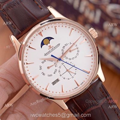 Jaeger-LeCoultre Perpetual Calendar 41mm Watch Replica Rose Gold White Face 1