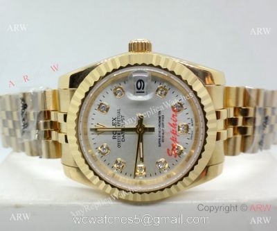 Clone Rolex Datejust Silver Dial Jubilee Watch Yellow Gold 31mm 1