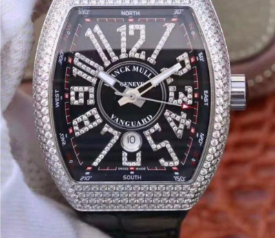 Replica Franck Muller Vanguard Iced Out Diamonds Watches 1