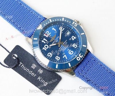 Swiss Copy Breitling Superocean II Sapphire Glass Watch Silver Case Blue Face 1