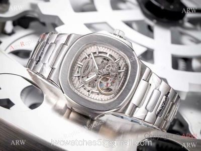 New Patek Philippe Nautilus Ss Silver dial Watch Patek Philippe Skeleton Replica 1