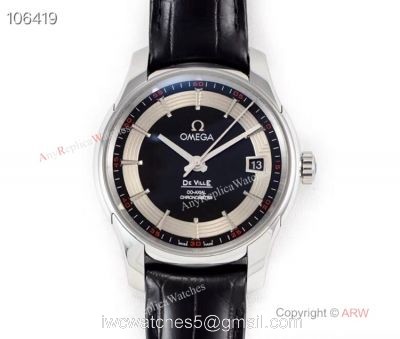 VSF Omega De Ville Hour Vision Co-Axial Copy Watch BlackSilver Face 1