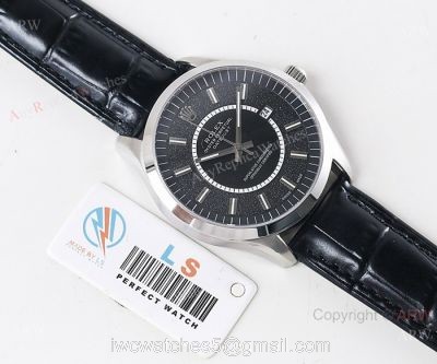 Grade A Replica Rolex Datejust Swiss 8215 Watch SS Black Dial 40mm 1