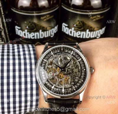 High Quality Copy Jaeger LeCoultre Stainless Steel Skeleton Dial Watches 1