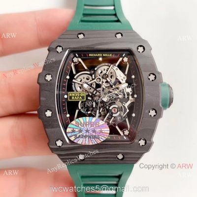 AAA Replica Richard Mille RM 035-01 Rafa Rafael Nadal Watch Green Rubber Band 1