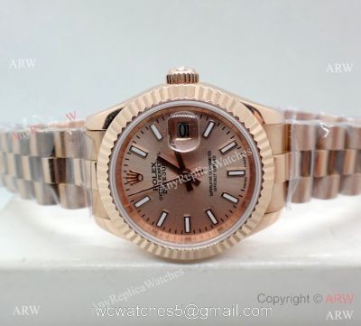 Rose Gold Rolex Presidential Replica Watch 28mm Women 1