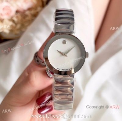 Low Price Copy Movado Stainless Steel White MOP Dial Watch Lady Quartz 1