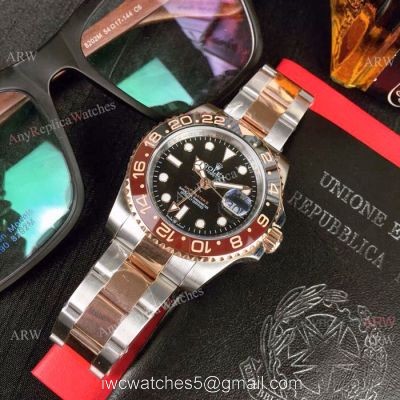 UR Factory Copy Rolex GMT 2018 &8216;Root Beer Watch Two Tone Rose Gold 1