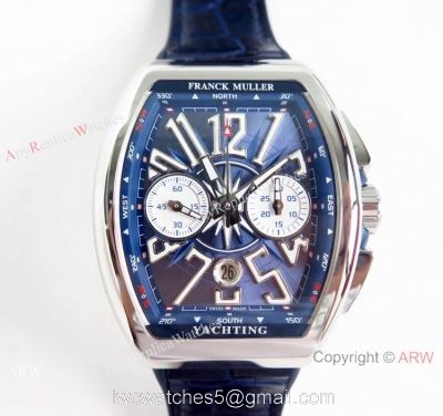 Super Clone Franck Muller Vanguard Yachting 7750 Blue Dial Watch 2019 Replica 1