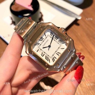 New Cartier Santos Rose Gold Quartz Watch Best Replica 1