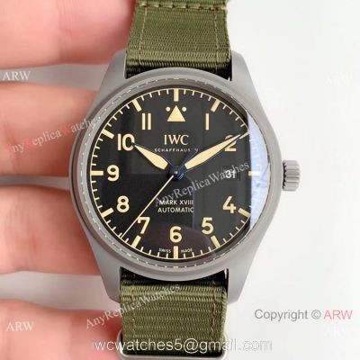 Swiss IWC Mark XVIII Replica Watch Titanium Green Nato Strap M+ Factory 1