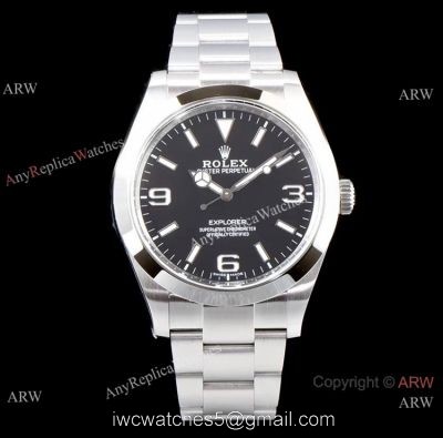 Swiss Replica Rolex Explorer I 3132 Black Dial Watch AR Watch Factory For Sale 1