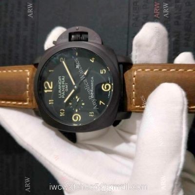 Fake Luminor Panerai GMT Ceramica Black Steel watch PAM0441 1