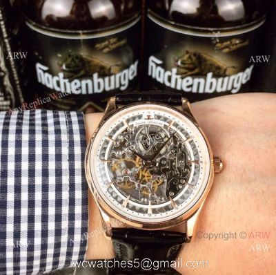 Best Quality Replica Jaeger-LeCoultre Skeleton Rose Gold Men Watch 1