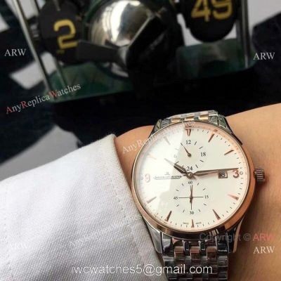Best Quality Jaeger-LeCoultre Master 2-Tone Rose Gold White Dial Watch 42mm 1