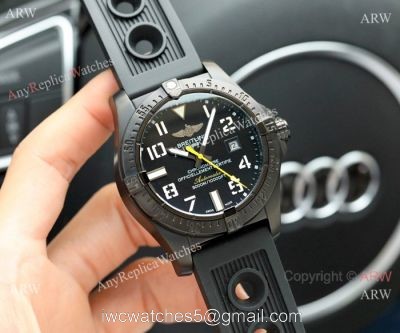 Clone Breitling Avenger II Seawolf Watch All Black w/ Yellow Hand 1
