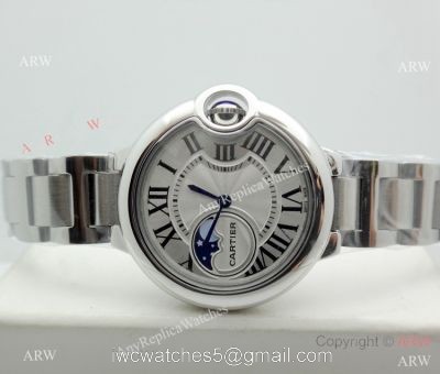 Copy Cartier Ballon Bleu Moonphase Watch Stainless Steel Sapphire crystal 1