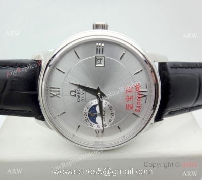 Replica Omega De Ville Moonphase Watch SS Silver Dial 1