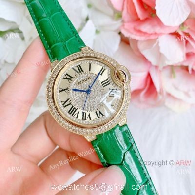 Best Quality Copy Cartier Ballon Bleu De Quartz Watch Yellow Gold Diamond 1