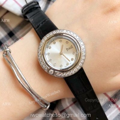 Copy Piaget Ladies Watches Silver Diamond Case Silver Face 1