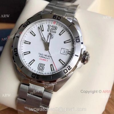 Swiss Replica Tag Heuer Formula 1 CALIBRE 5 White Dial Bracelet 2019 New 1