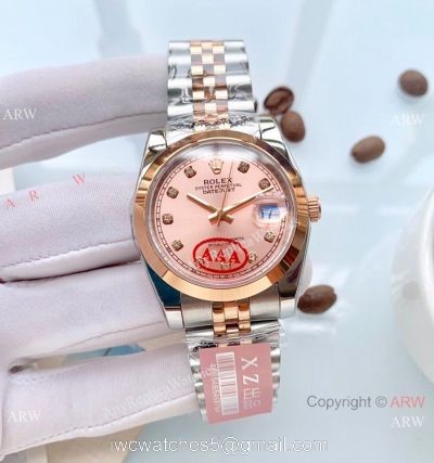 New Style Rolex Oyster Perpetual Datejust 36mm Watch Rose Gold Diamond Dial 1