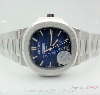 Swiss 324SC Patek Philippe Nautilus Moonphase Watch Stainless Steel Blue Face 1