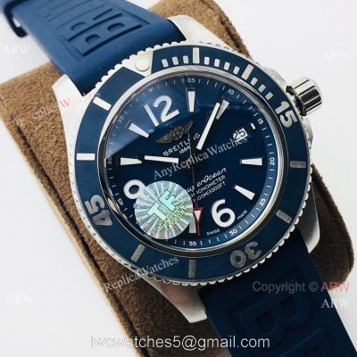 2021 New! TF Factory Breitling Superocean 44 Automatic Watch Blue Rubber Strap 1