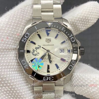 AAA Quality Copy Tag Heuer Aquaracer Calibre 5 White Dial Watches 43mm 1