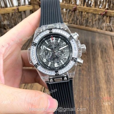 Big Bang Unico Diamond Bezel Hublot Transparent Watch New Replica 1