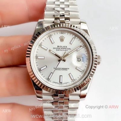 NEW UPGRADED Rolex Datejust II 41mm Silver Dial Jubilee Strap Watch V3 1