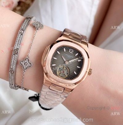 Patek Philippe Nautilus Womens Rose Gold Tourbillon Knock off Watches China 1