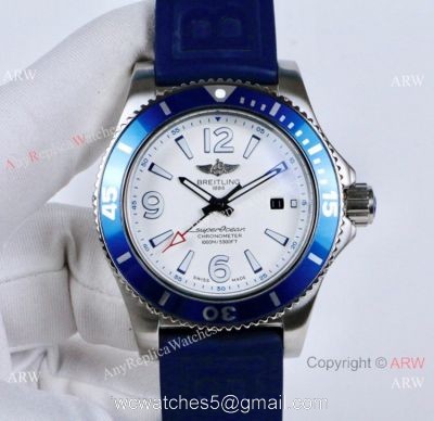 New Breitling Superocean II Watches White Dial Blue Bezel 1