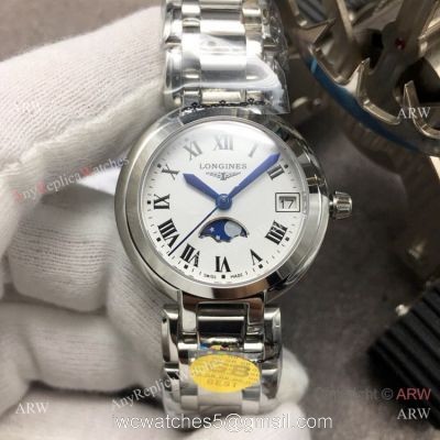 Swiss Replica Longines PrimaLuna Moonphase Lady Watch Stainless Steel Sapphire Glass 1